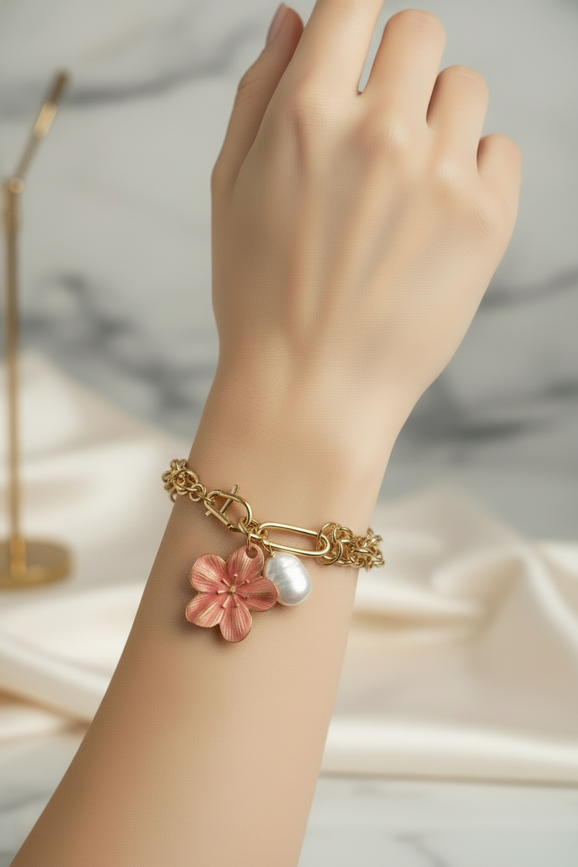 Gold plated Sakura Flower