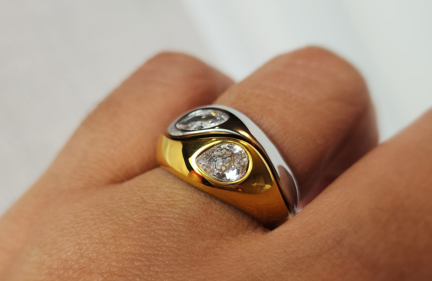 Stainless steel Ring Two Tonesize 8