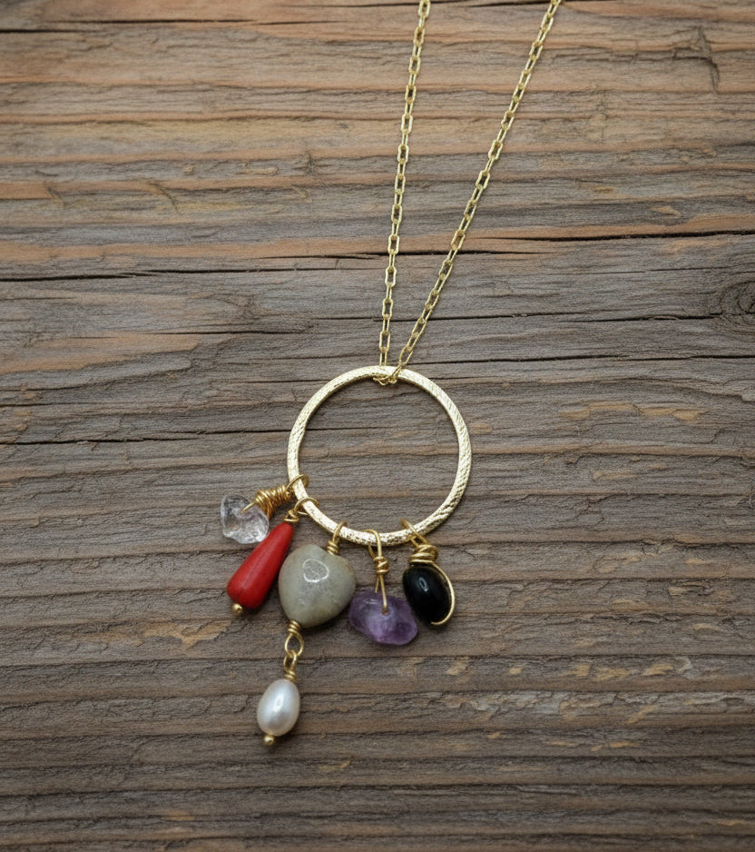 Semi Precious Stone Pendant Necklace