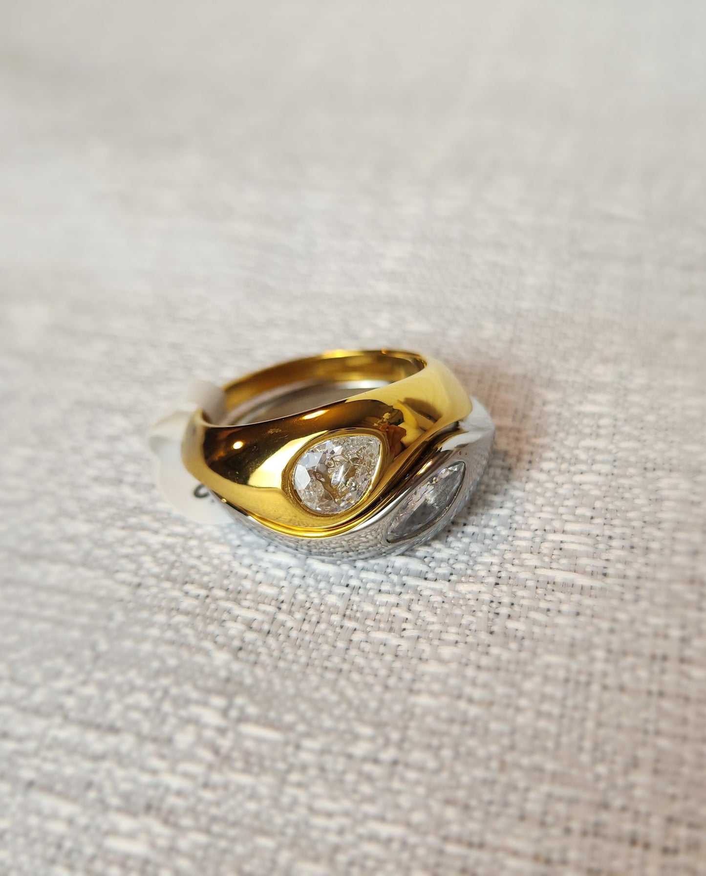Stainless steel Ring Two Tonesize 8